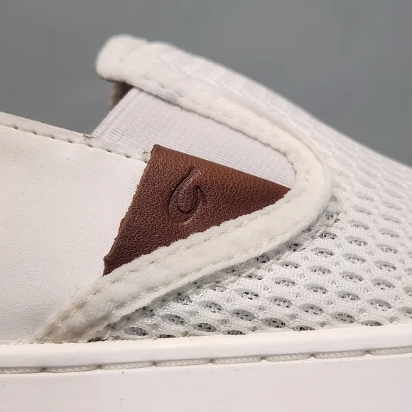 OLUKAI Pehuea Women's Size 9/EU 39 White Mesh Slip-On Drop Heel Comfort Shoes - Picture 10 of 12